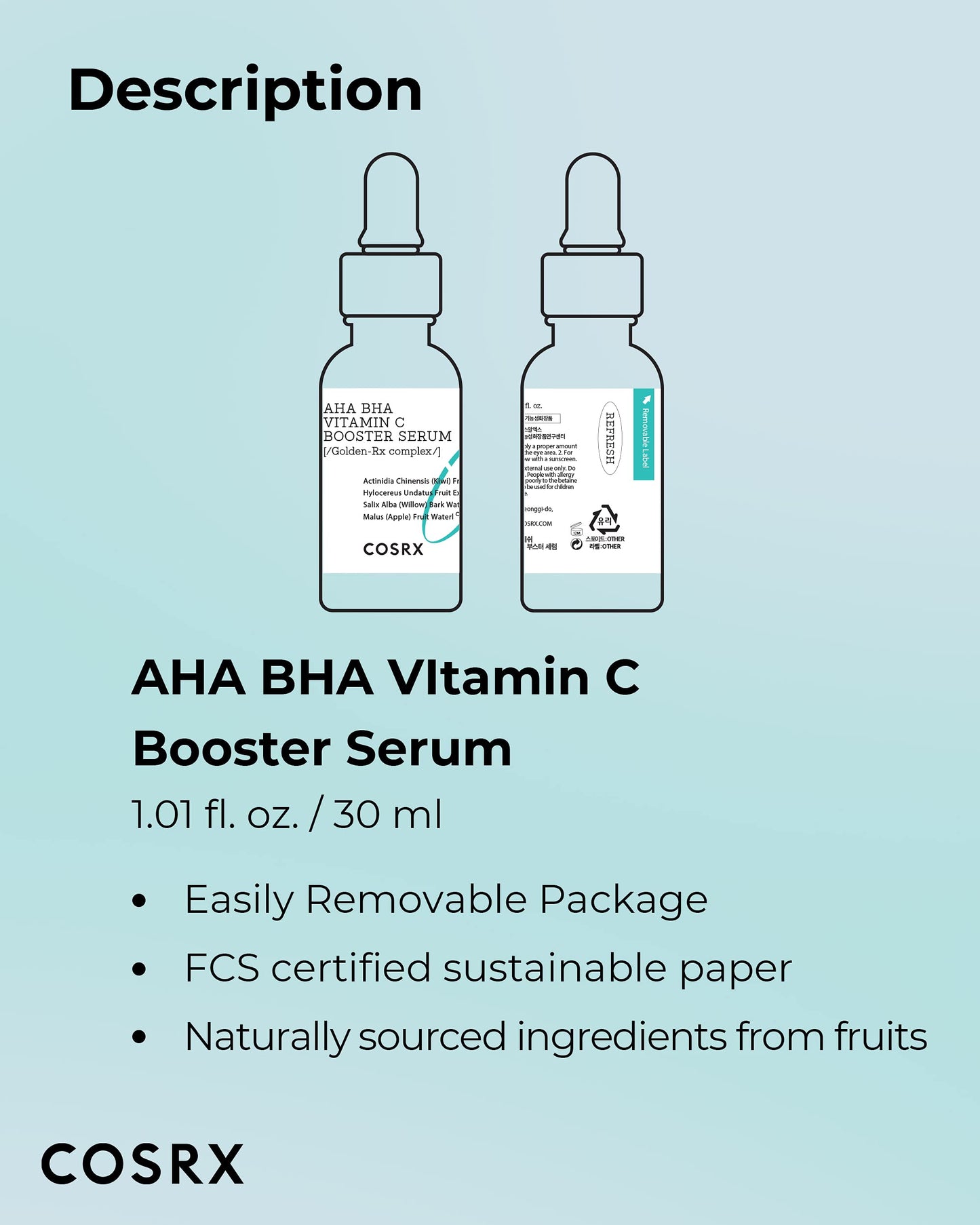 COSRX AHA BHA Vitamin C Serum - Anti-Aging & Hydrating 30ml