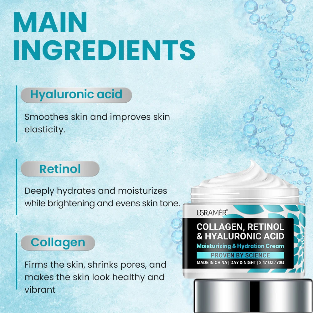 Collagen, Retinol and Hyaluronic Cream: Deep Moisture for Ageing Skin