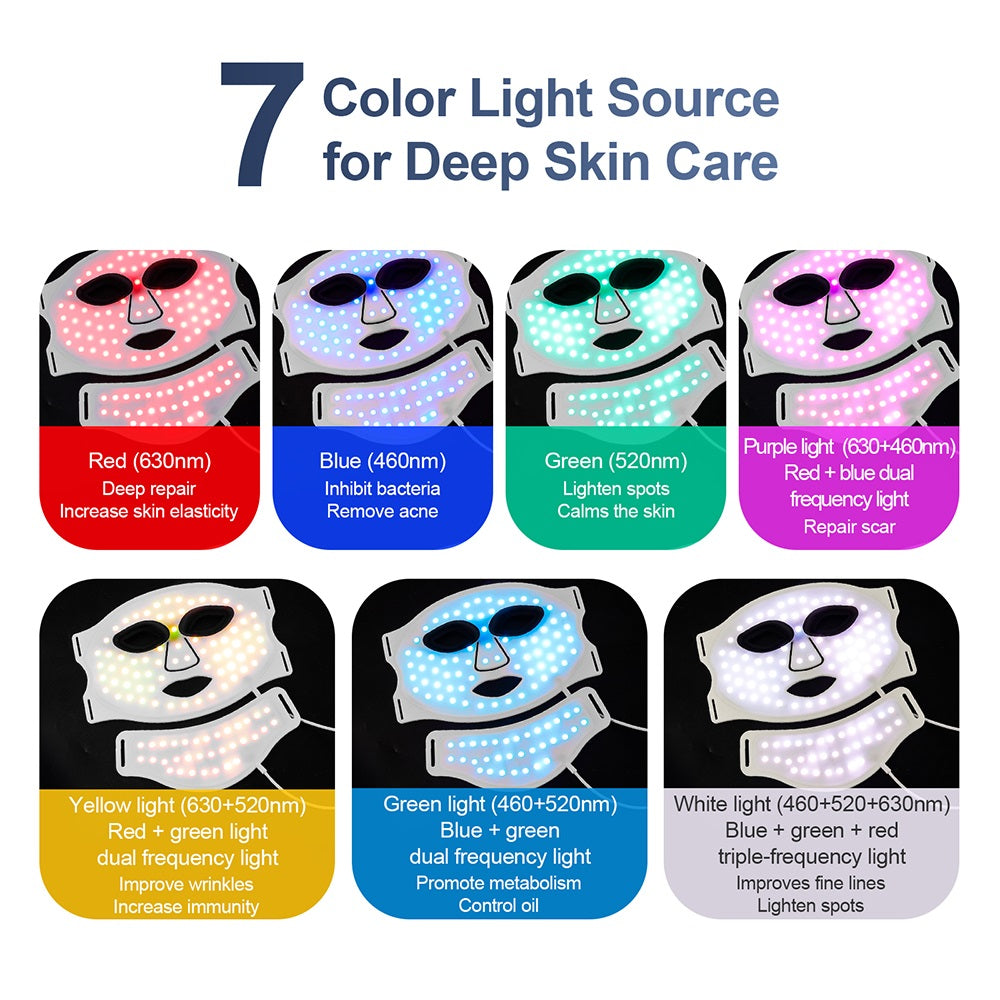 Silicone LED Mask 7-Color Therapy for Youthful Skin
