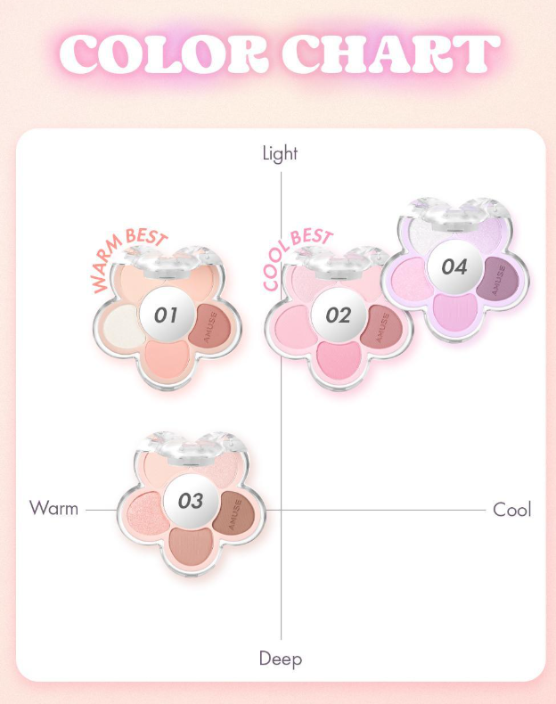 AMUSE Flora Eye Palette 4.5g (4 Colors)