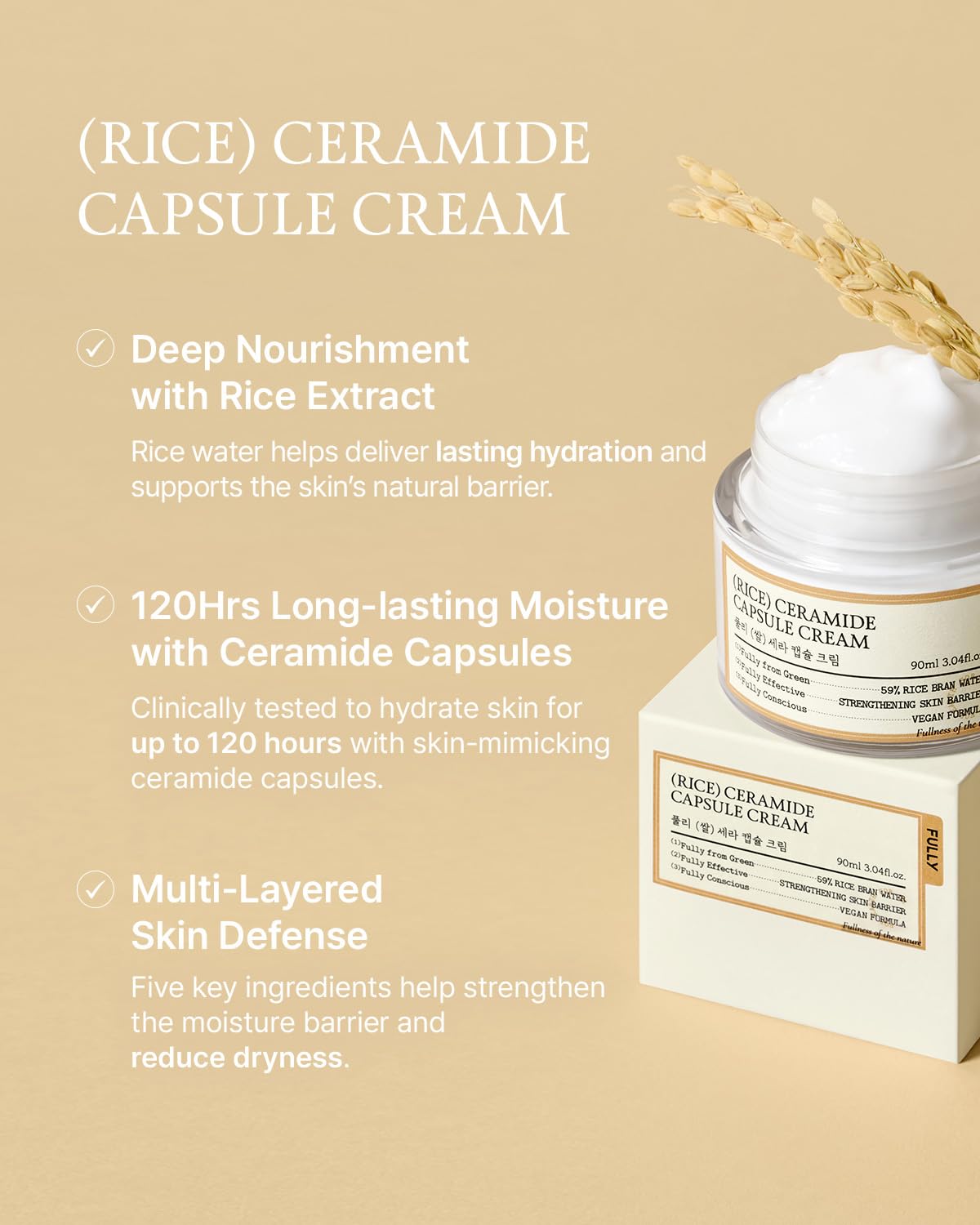Rice Ceramide Cream - Deep Hydration & Glowing Skin
