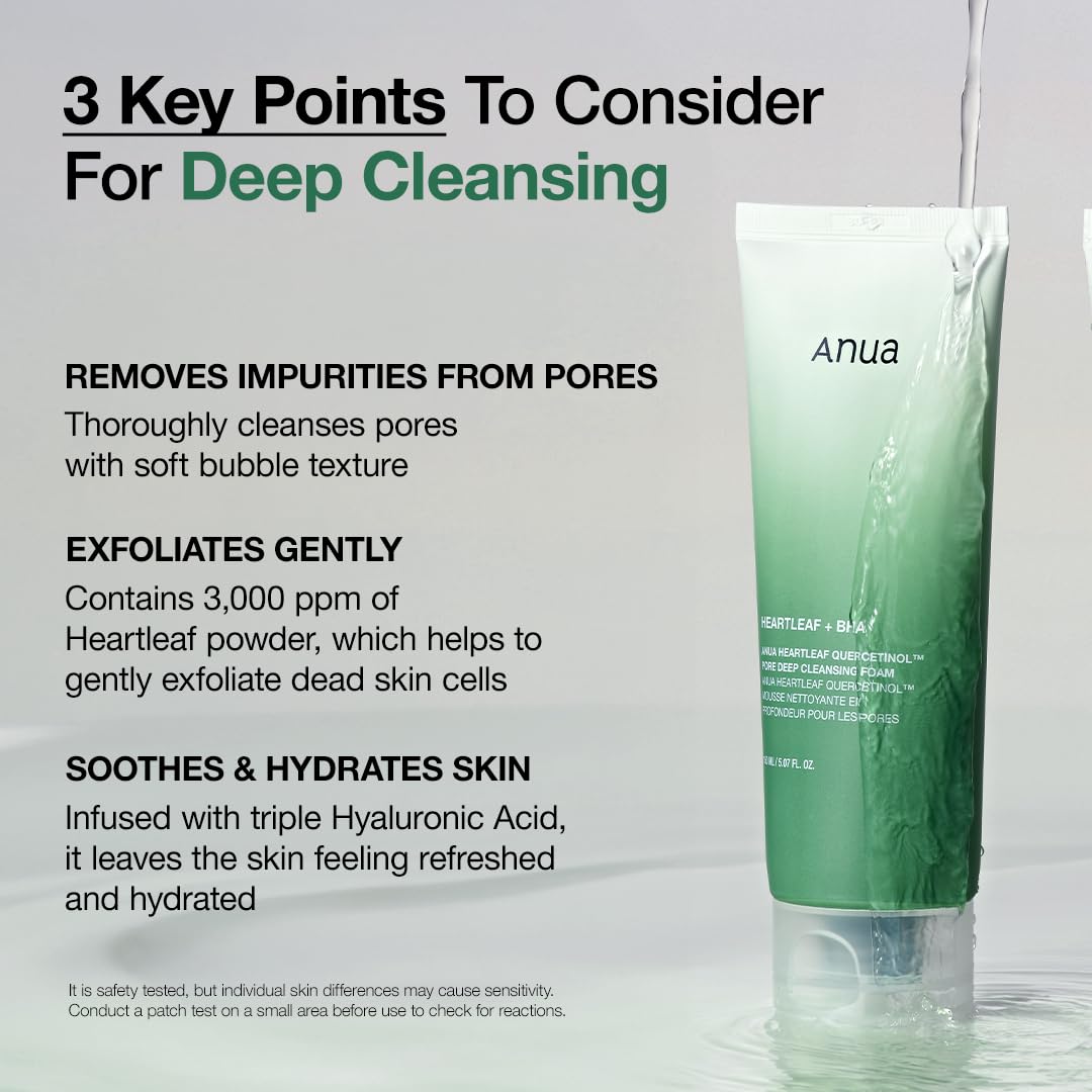 Anua Heartleaf Pore Refining Foam - Hydrating BHA Cleanser