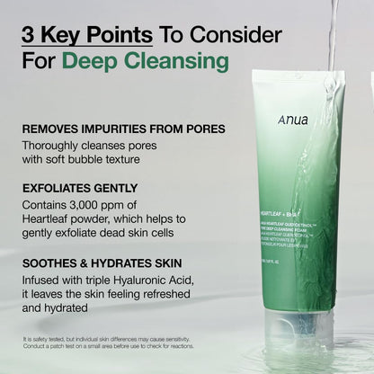 Anua Heartleaf Pore Refining Foam - Hydrating BHA Cleanser
