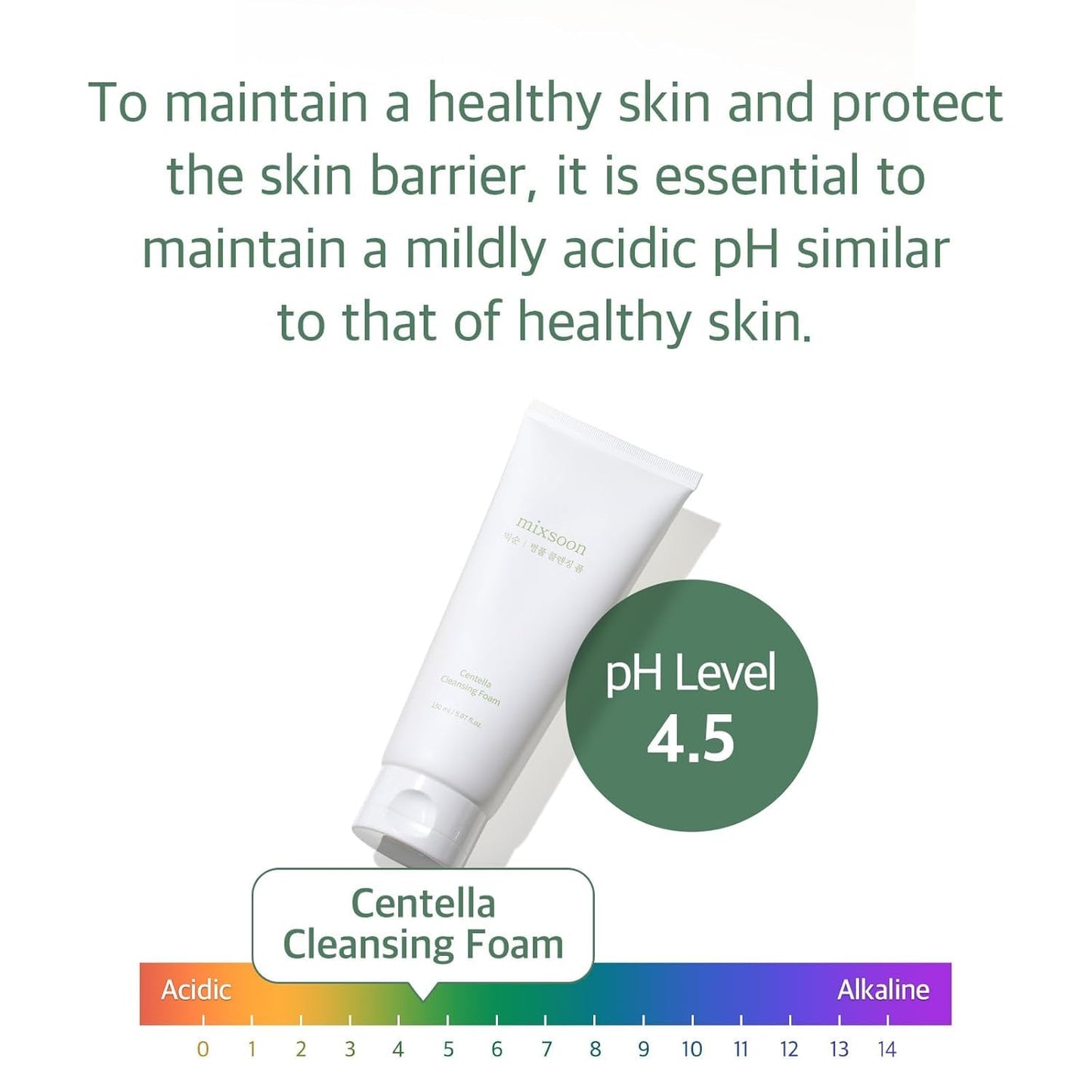 Mixsoon Centella Cleansing Foam - Cica, Low pH, Hydrating 150ml