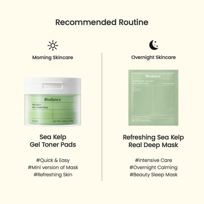 Sea Kelp Gel Toner Pads - Calming & Oil Control, 60 Pads