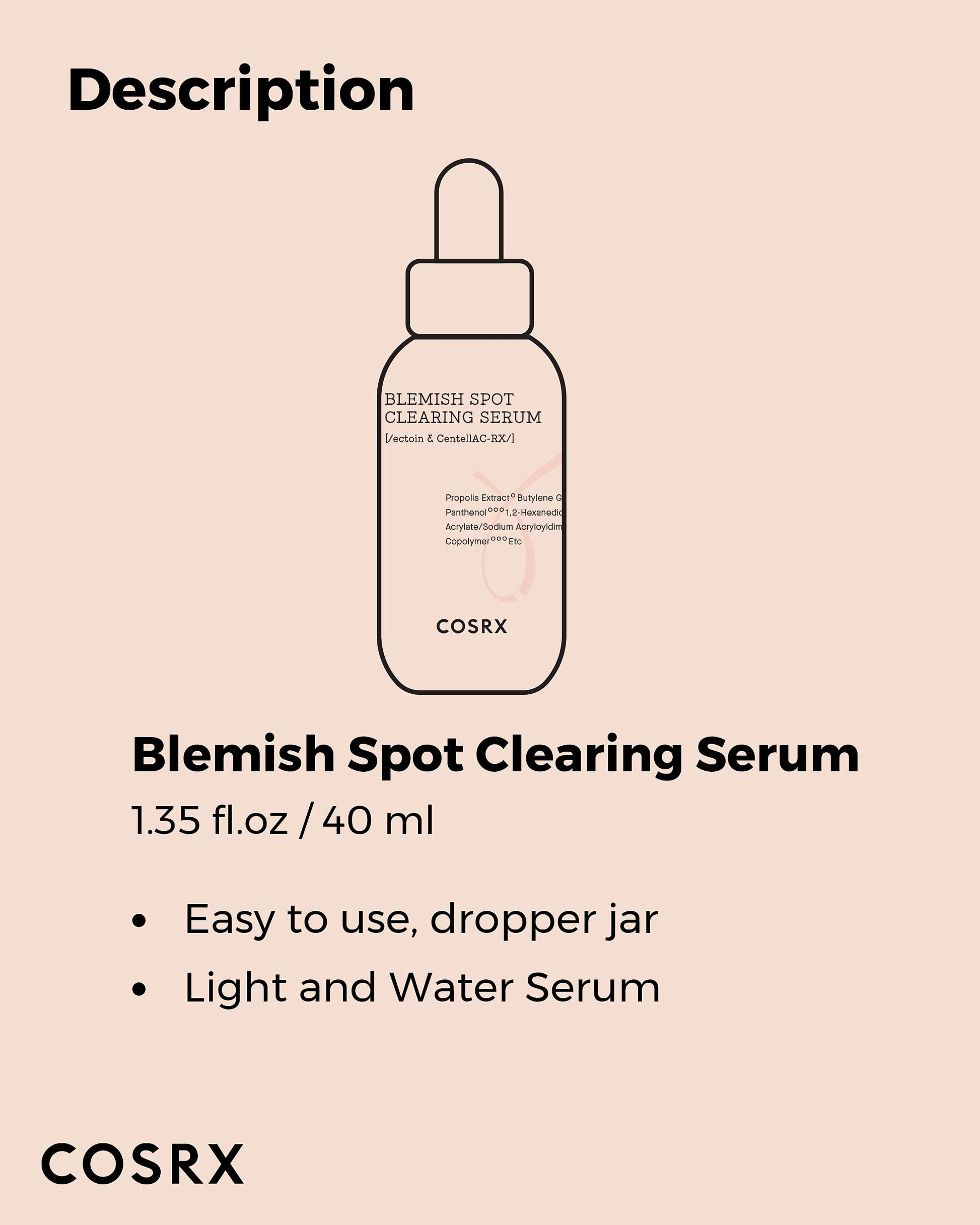 COSRX Blemish Serum: Centella & Niacinamide, 40ml