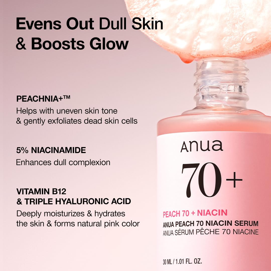 Niacinamide Serum for Glowing Skin - Anua Peach 70, 1.01 fl.oz