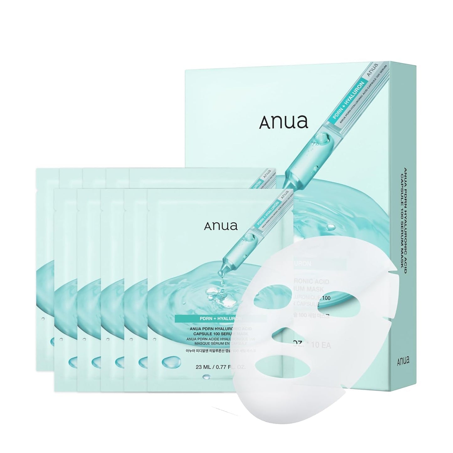 Anua PDRN Hyaluronic Acid Mask - Korean Glow Sheet (10 Pack)