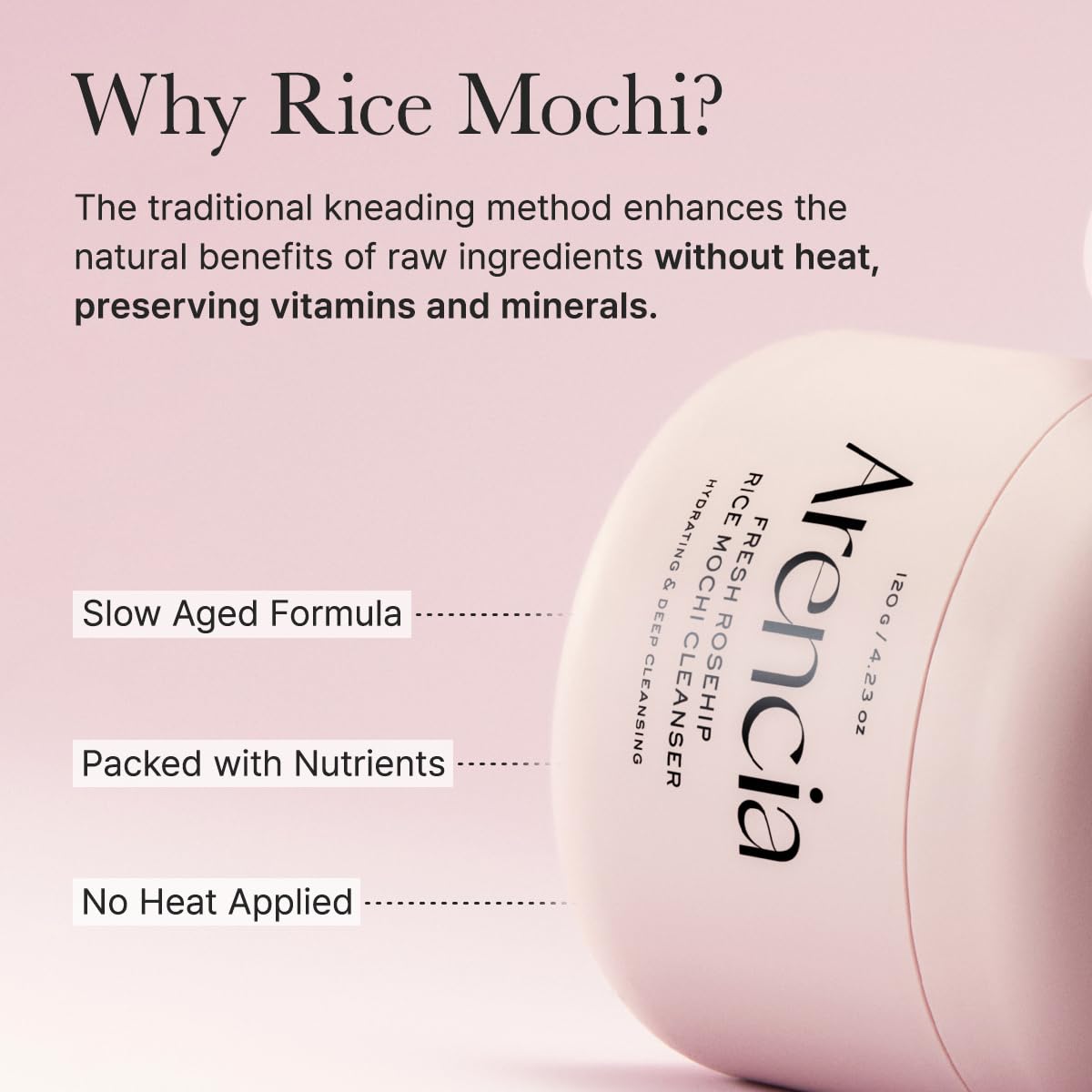 Rosehip Brightening Rice Mochi Cleanser & Scrub - 4.23oz