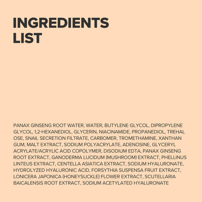 Snail Mucin Ginseng Serum: Hydrate & Brighten Skin, 30ml
