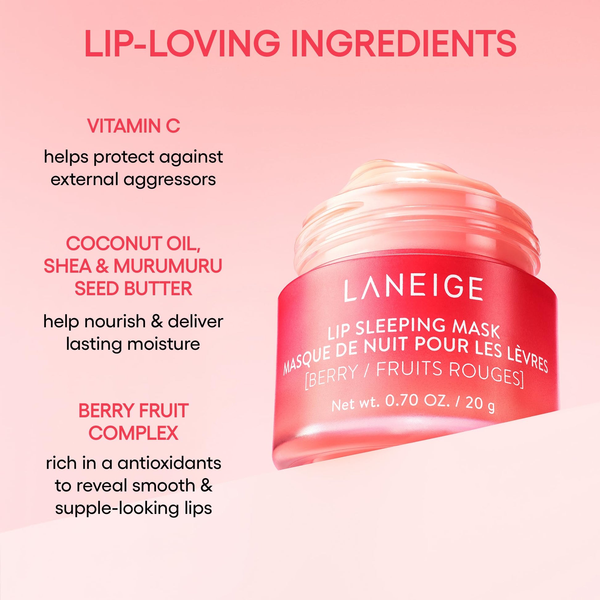 LANEIGE Lip Sleeping Mask: Grapefruit, Hydrate & Nourish Lips