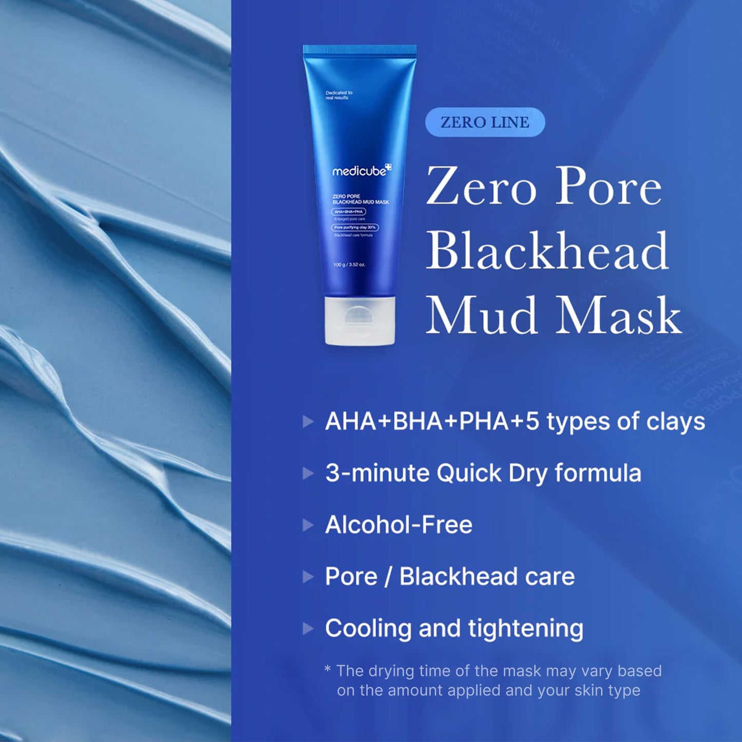 Medicube Zero Pore Mud Mask - Quick Dry, Pore Tightening
