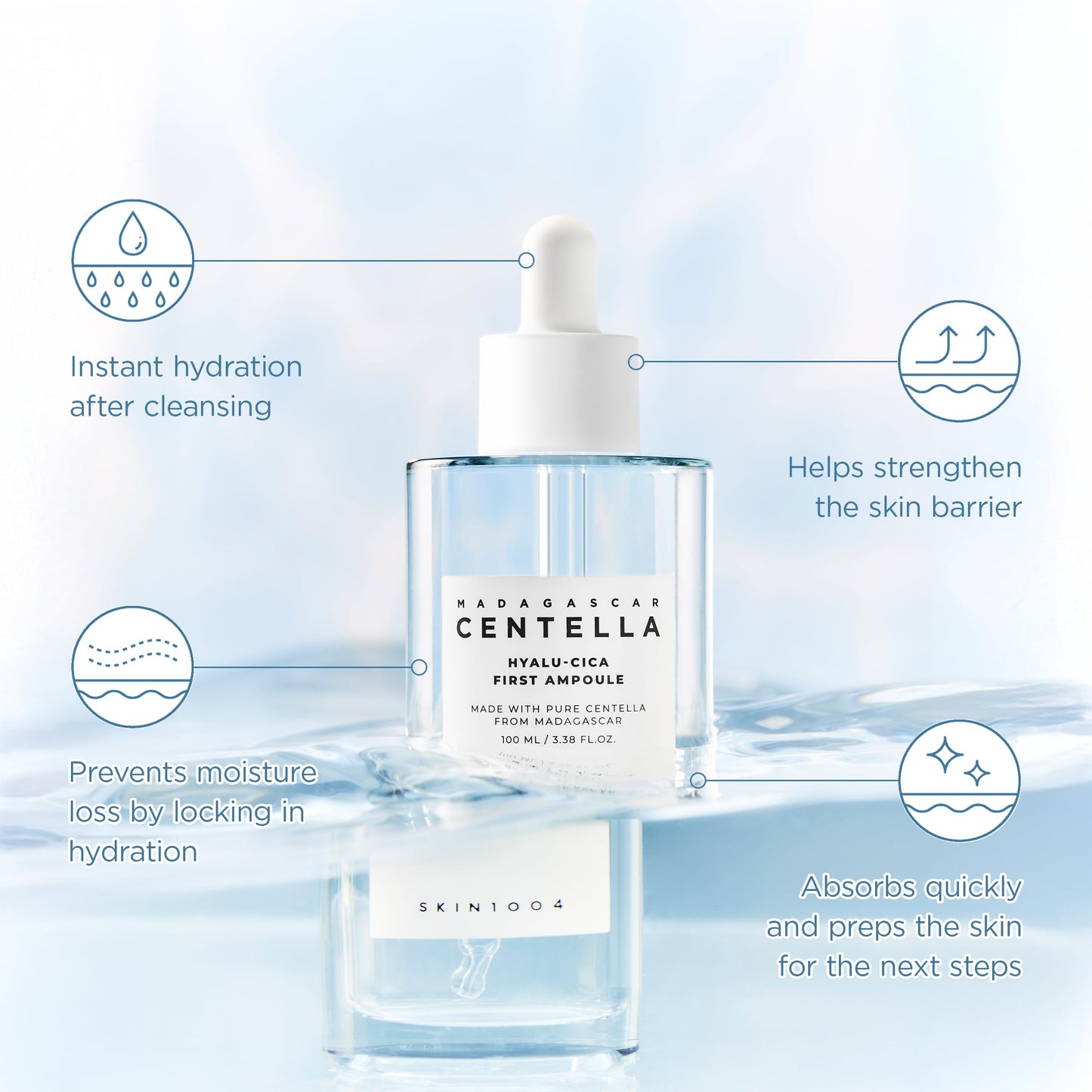 Hyalu-Cica Ampoule: Deep Moisture Korean Serum 100ml