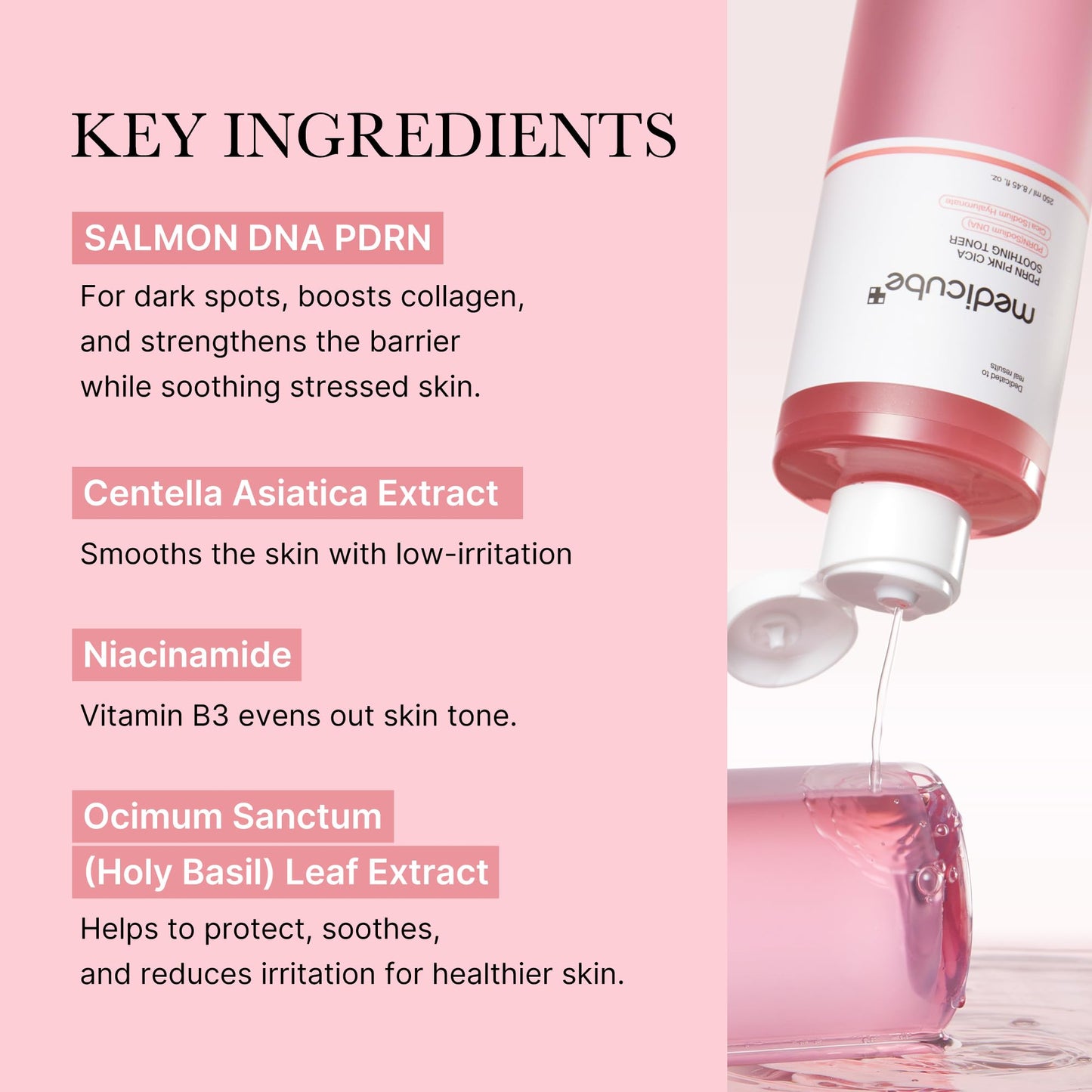 PDRN Toner Salmon DNA CICA Soothing - Korean Skincare 8.45oz