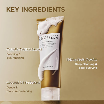 Centella Ampoule Foam: Korean Cleanser & Makeup Remover 4.23oz