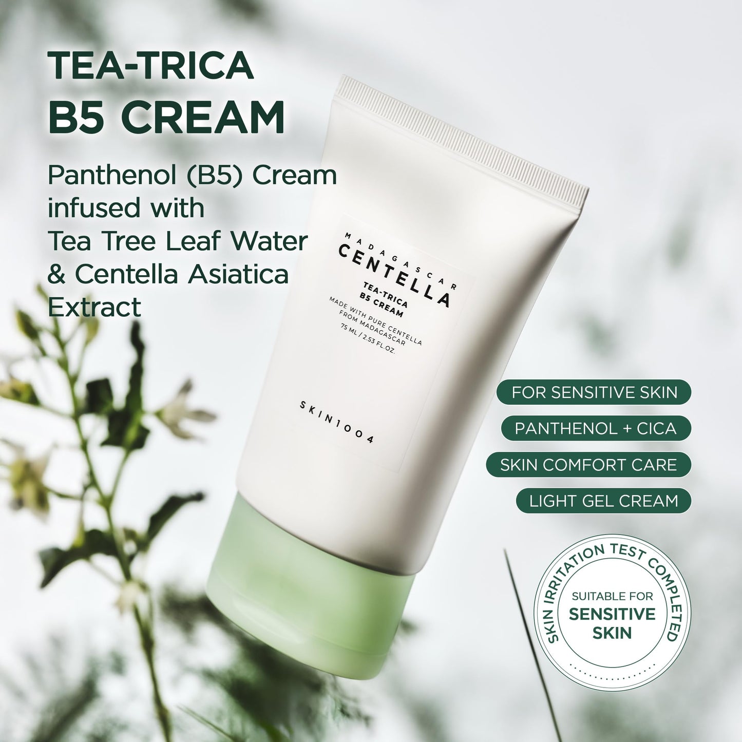 SKIN1004 Tea-Trica B5 Cream: Hydrating Cica Moisturizer