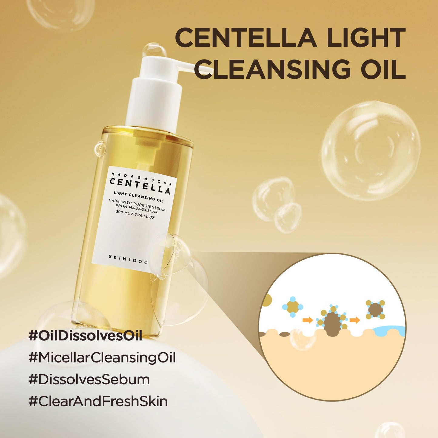 Centella Cleansing Oil 200ml - Gentle Korean Face Cleanser