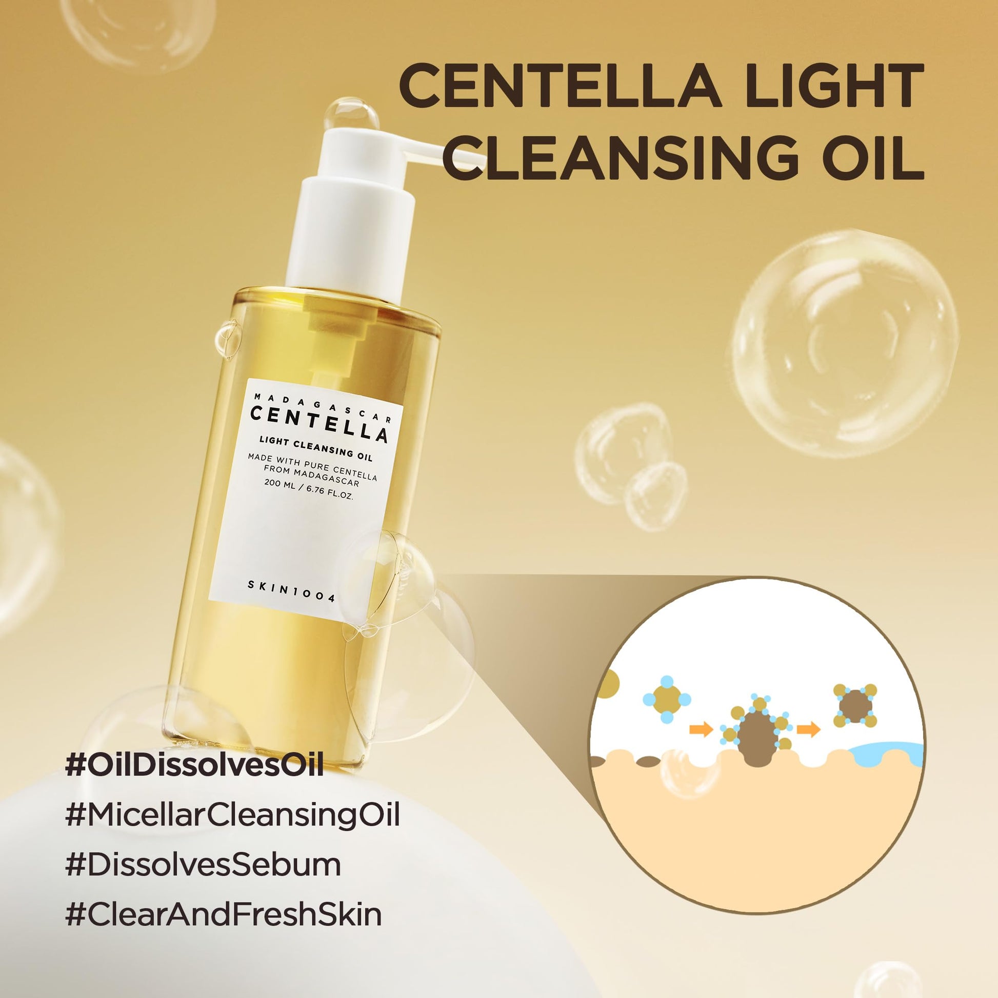Centella Cleansing Oil 200ml - Gentle Korean Face Cleanser