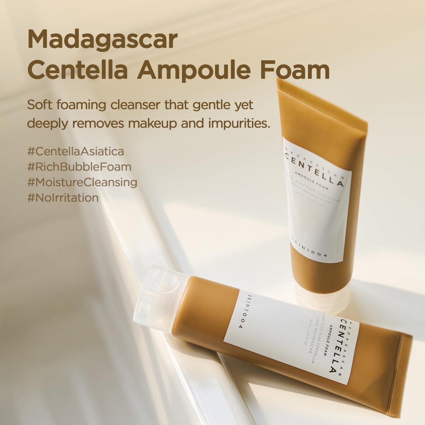 Centella Ampoule Foam: Korean Cleanser & Makeup Remover 4.23oz