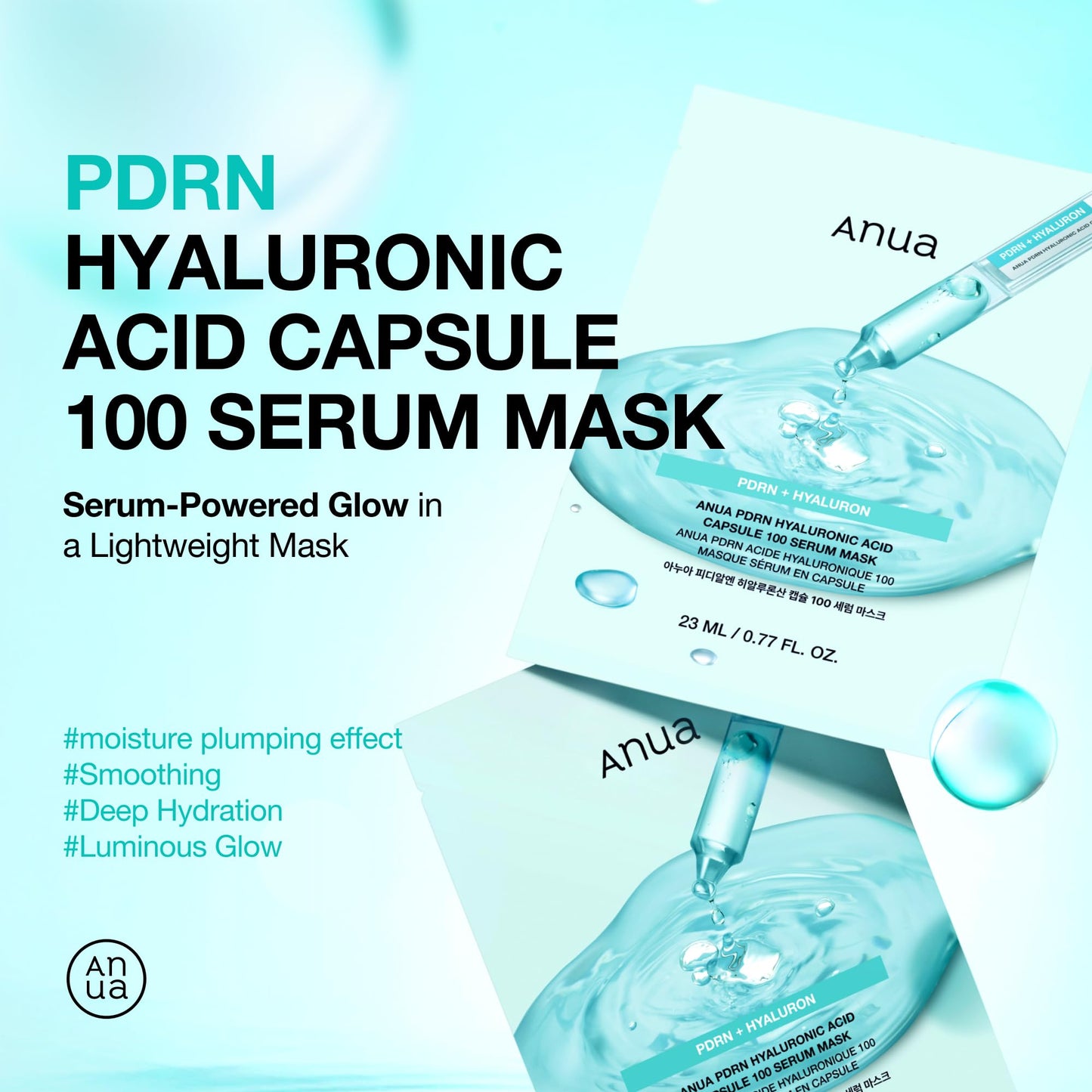 Anua PDRN Hyaluronic Acid Mask - Korean Glow Sheet (10 Pack)