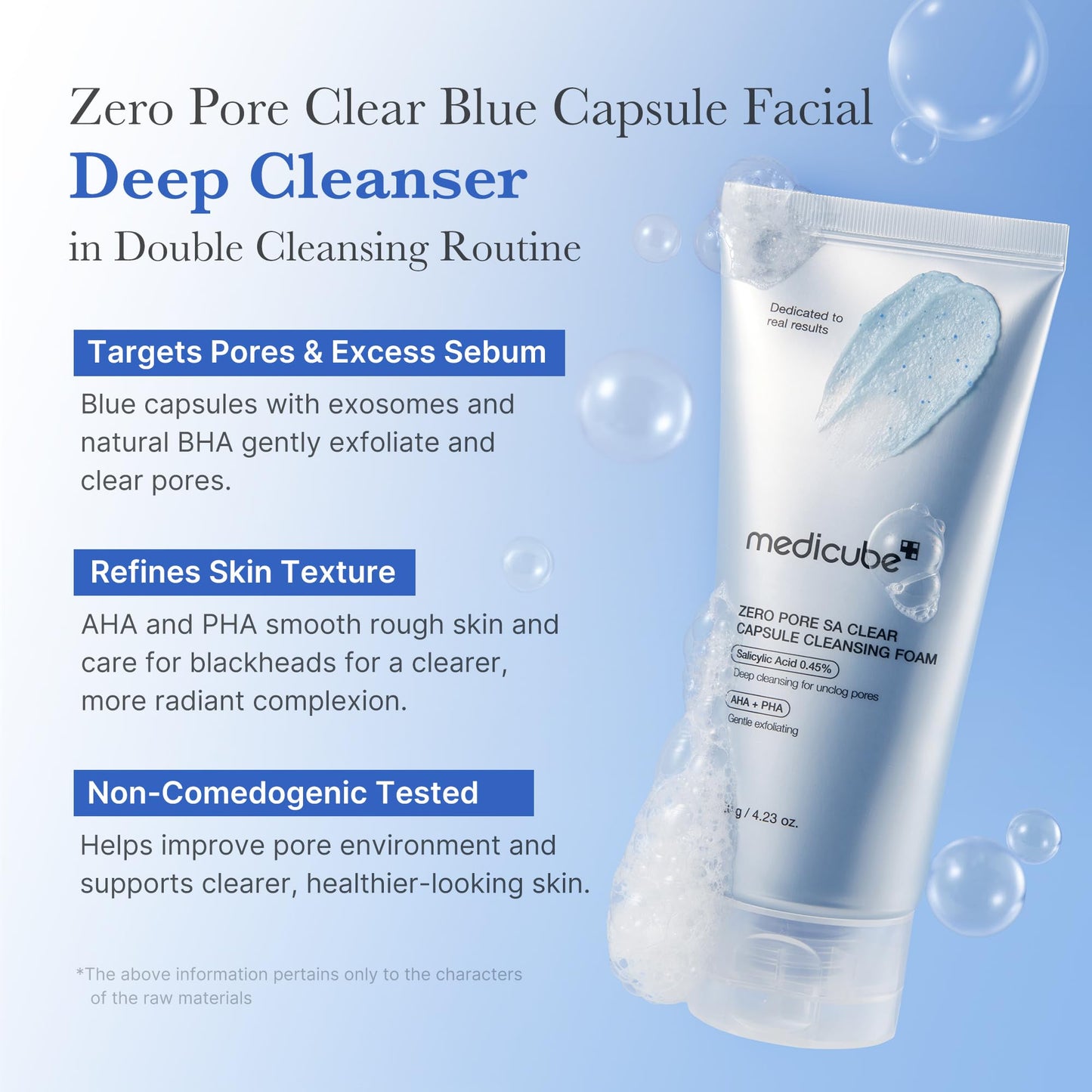 medicube Facial Cleanser Zero Pore Capsule Cleansing Foam | Daily Gentle Cleanser for Skin Texture, Blackhead & Pore Care | AHA, BHA & PHA for Deep Cleansing | Korean Skincare, 4.23 oz