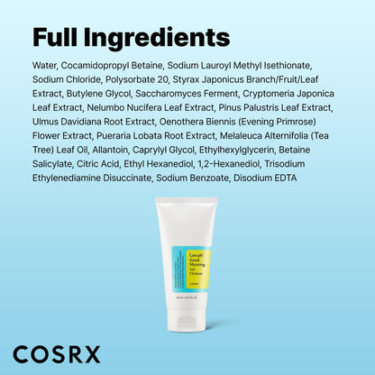 COSRX Low pH Gel Cleanser - BHA Face Wash for Sensitive Skin