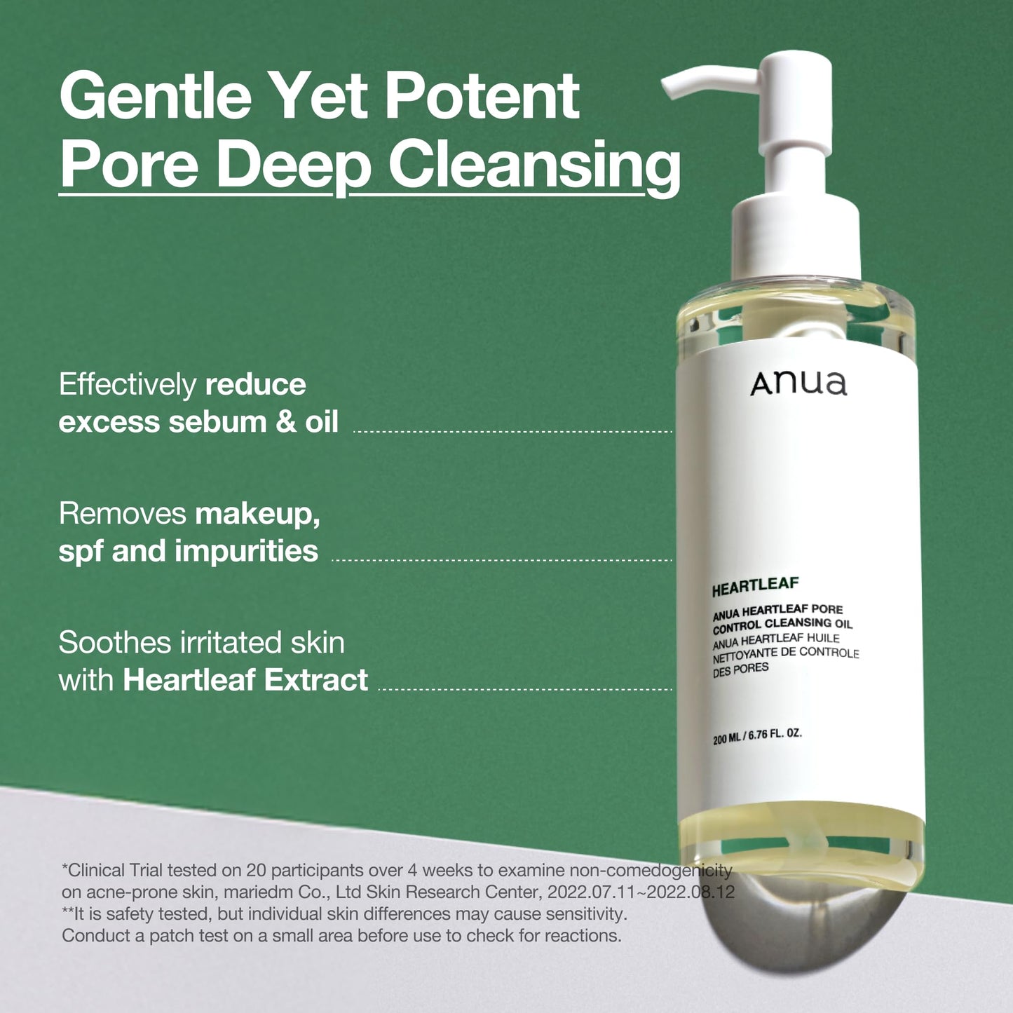 Anua Heartleaf Cleansing Oil - Makeup & Blackhead Remover 6.76oz