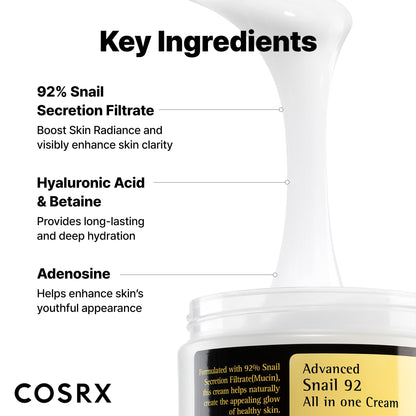 Snail Mucin 92% Moisturizer - Glowy Skin, 3.52 Oz