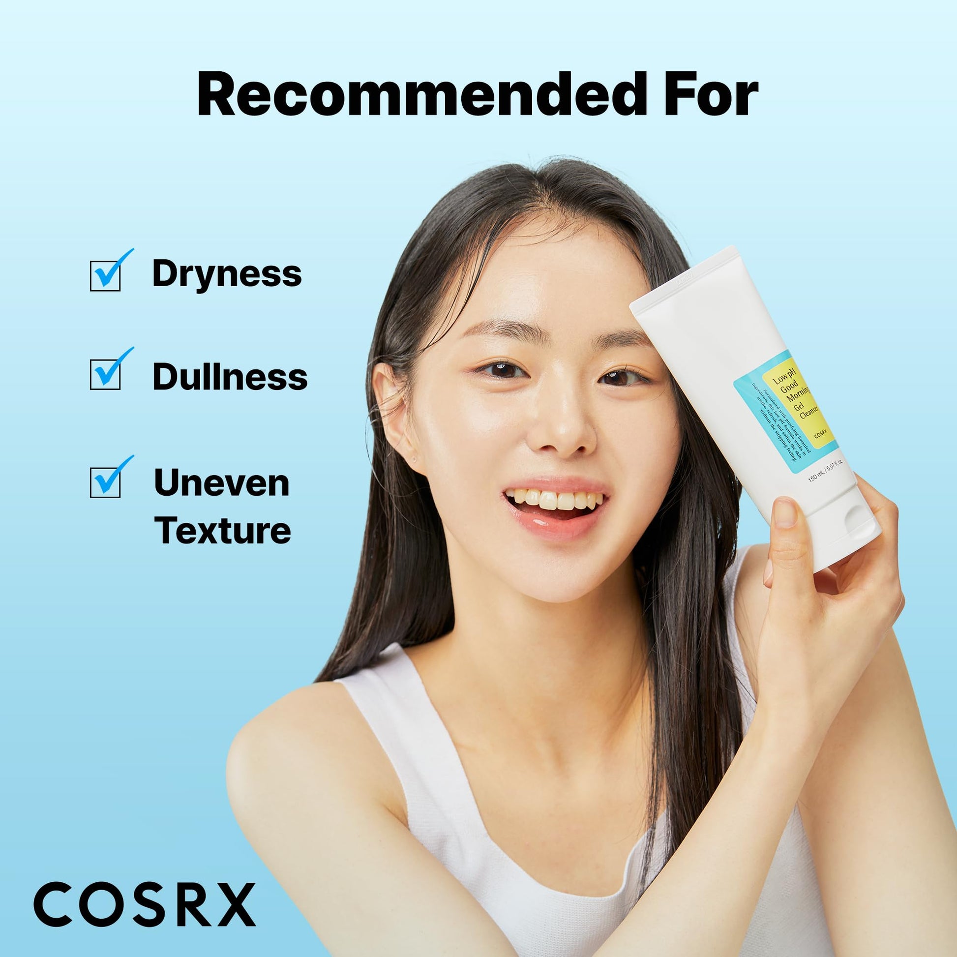 COSRX Low pH Gel Cleanser - BHA Face Wash for Sensitive Skin