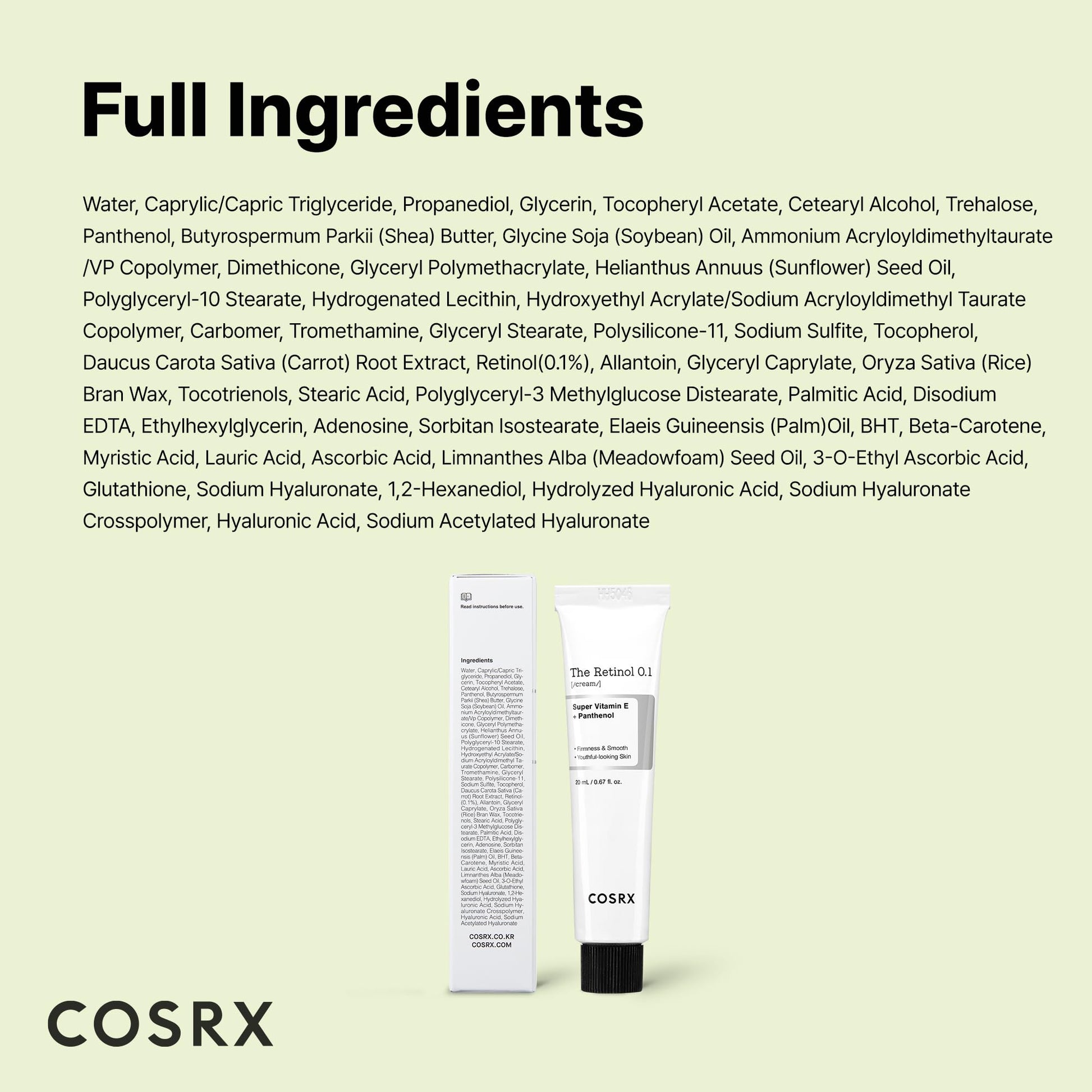 COSRX Retinol Cream 0.67 Oz - Anti-Aging Eye & Neck Treatment