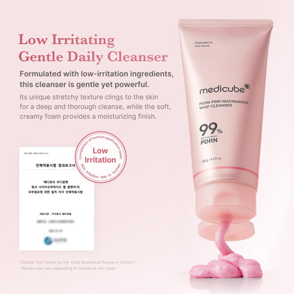 medicube Facial Cleanser PDRN Marshmallow Whip Cleanser | Deep Cleansing Foam for Pore Care, Uneven Skin Tone with Salmon DNA PDRN | Hydrating & Nourishing Gentle Cleanse | Korean Skincare, 4.23 oz