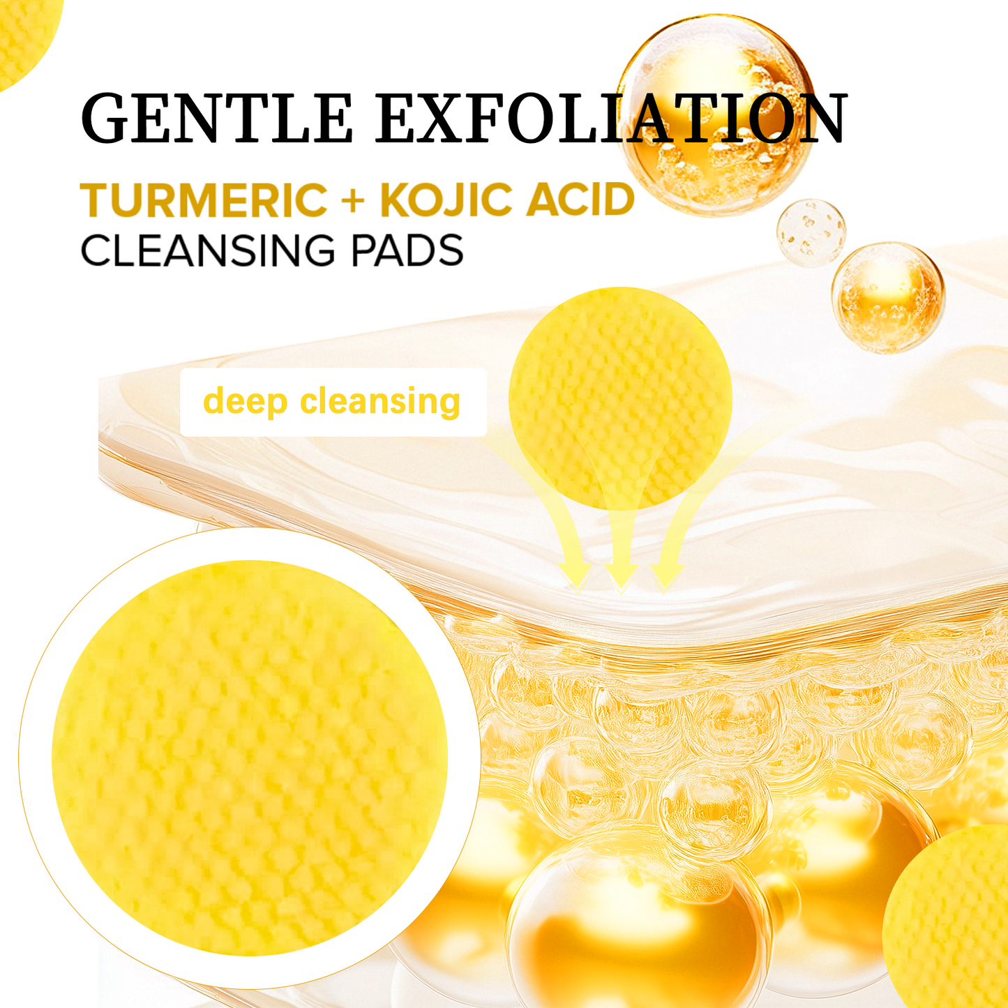 Turmeric Kojic Acid Cleansing Pads: Shrink Pores & Brighten