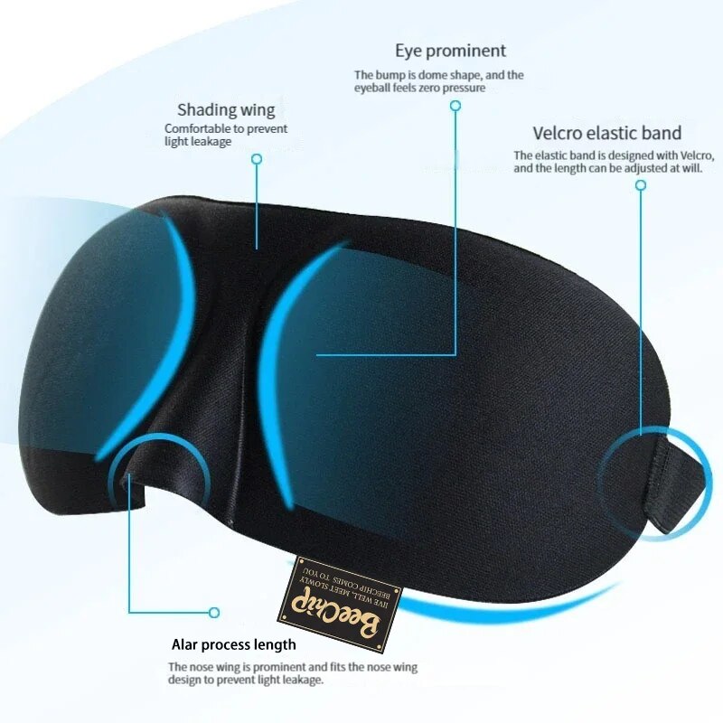 3D Sleeping Mask - Comfortable Light Blocking Eyepatch