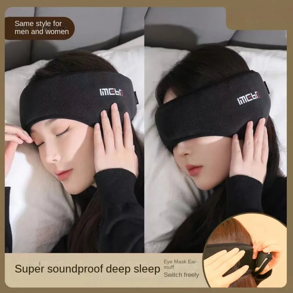 Warm Plush Earmuff Sleep Mask - Relaxing Eye Cover