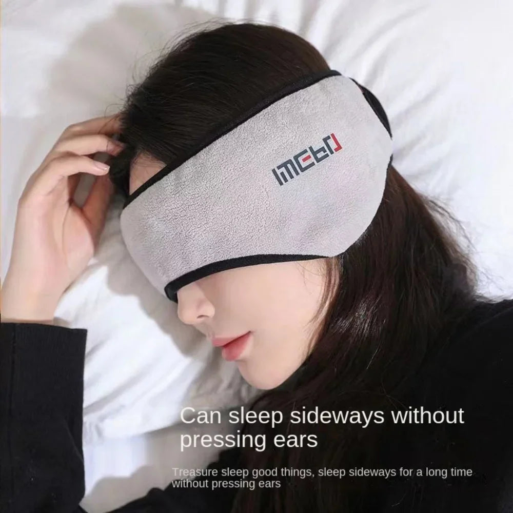 Warm Plush Earmuff Sleep Mask - Relaxing Eye Cover