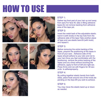 Instant Face Lift Stickers - 40Pcs, Invisible & Waterproof