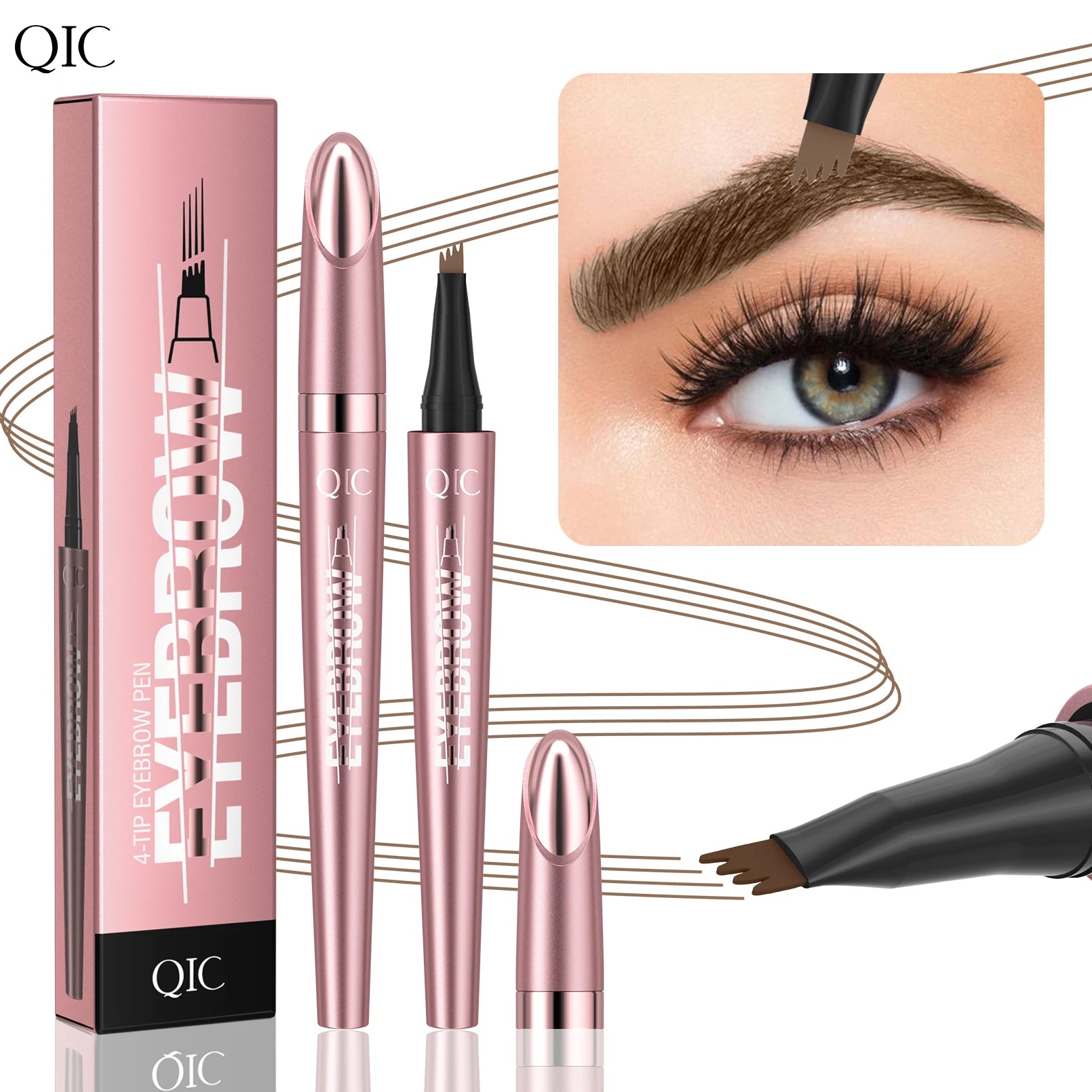 Liquid Eyebrow Pen - Tattoo-Effect, Brown & Black