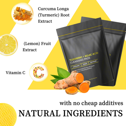 Turmeric Kojic Acid Cleansing Pads: Shrink Pores & Brighten