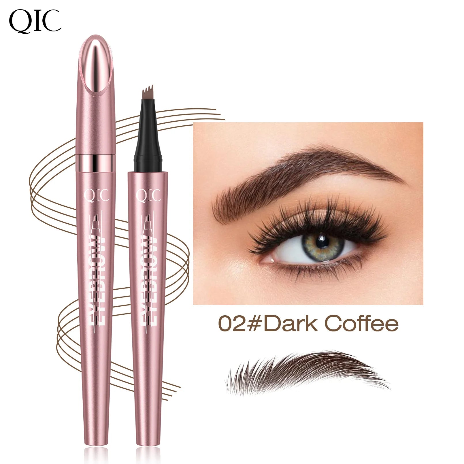 Liquid Eyebrow Pen - Tattoo-Effect, Brown & Black