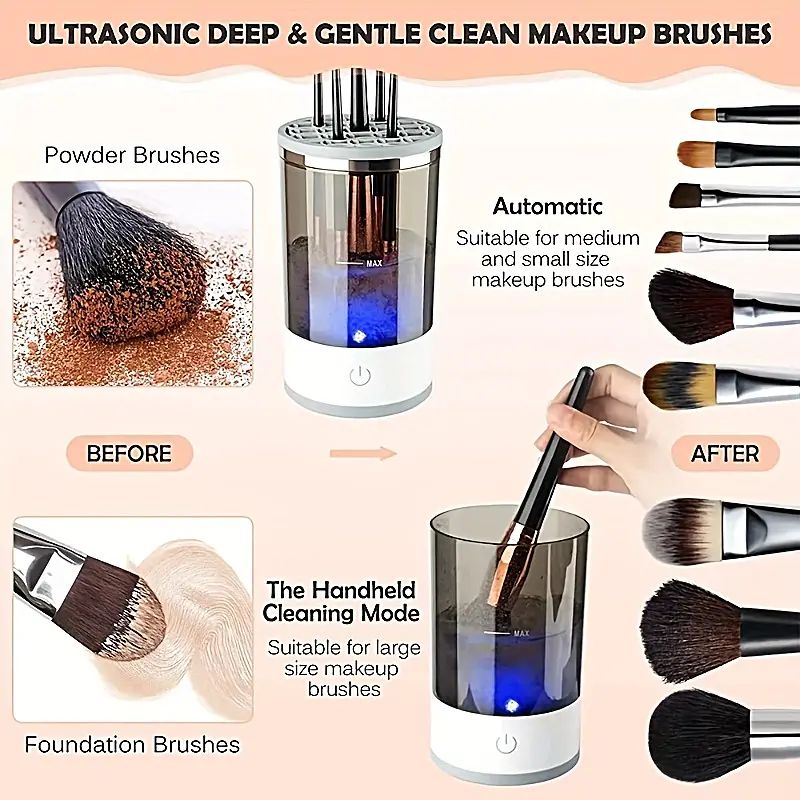Electric Makeup Brush Cleaner - USB, Quick Dry, Portable