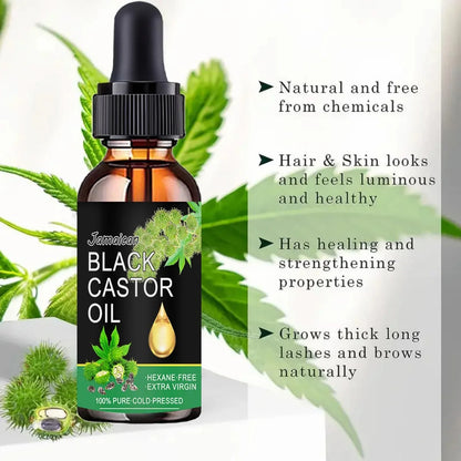 Black Castor Oil Cold Pressed Organic Hair Growth & Skin Nourishment 60ml