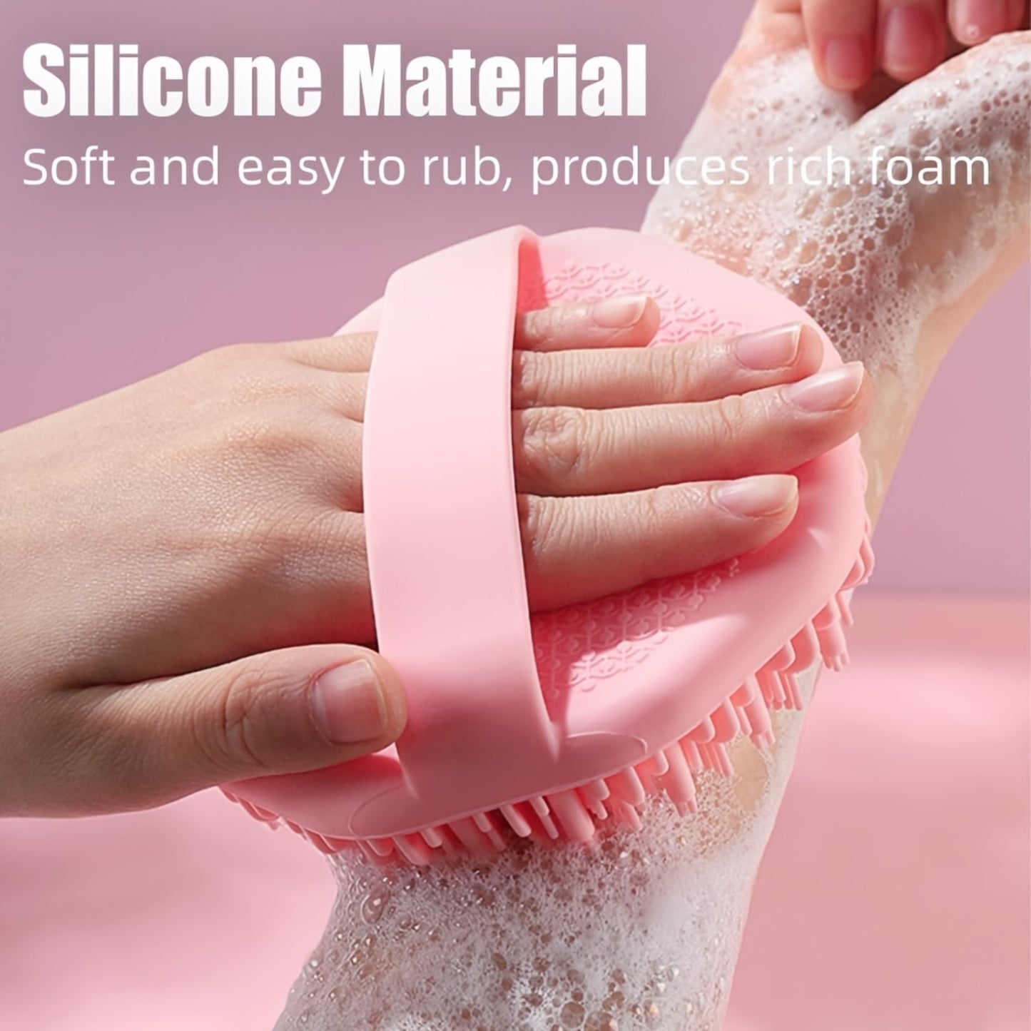 Soft Silicone Bath Brush - Manual Exfoliating Shower Scrubber