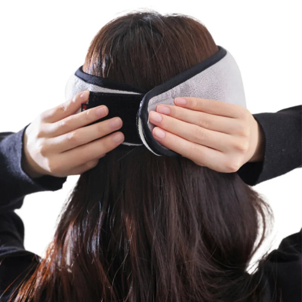 Warm Plush Earmuff Sleep Mask - Relaxing Eye Cover